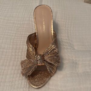 Loeffler Randall Women's Rose Gold Bow Slide Sandals